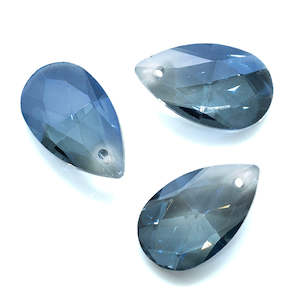 Electroplated Glass Faceted Teardrop 22mm x 13mm x 7mm