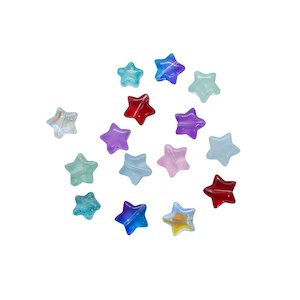 Glass Beads: Transparent Glass Star Beads 10mm