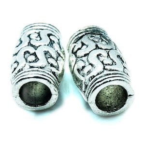 Metal Beads: Fancy Tube Bead 12mm x 7mm