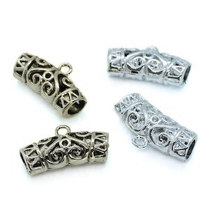 Connectors: Curved Filigree Barrel Bead 24mm x 13mm x 8mm