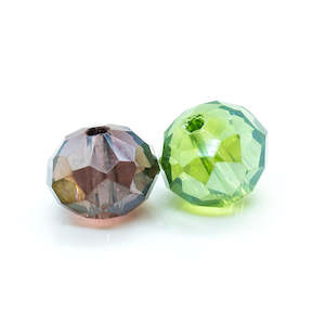 Electroplated Glass Faceted Rondelle 8mm x 6mm