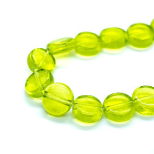 Flat Round Glass Beads Strands 10mm x 34cm length