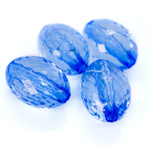 Acrylic Faceted Oval 16mm x 11mm
