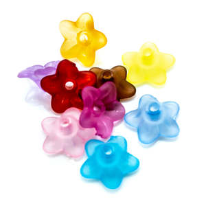 Acrylic Lucite Flower Frosted Crocus Lily 10mm x 4mm