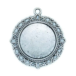 Ornate Pendant Cabochon Setting 34mm