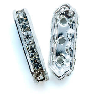 3 Hole Rhinestone Spacer Bar 18mm x 6mm x 3.5mm