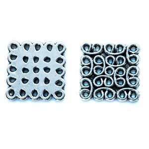 Tibetan Silver Filigree Link Connector 15mm x 15mm