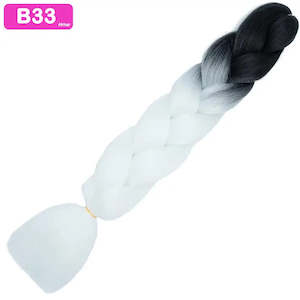 B33 - Jumbo Braiding Hair 24 Inch Ombre Black/White - Afrihair