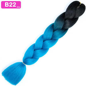 Synthetic Hair Braids: B22 - Jumbo Braiding Hair 24 Inch Ombre Black/Blue - Afrihair