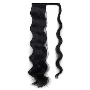 Synthetic Hair Hair Peices: Wrap Ponytail Body Wave 24 Inch 1B Black