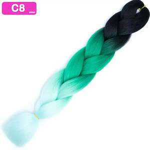 C8 - Jumbo Braiding Hair 24 Inch Ombre Black/Green/Light Green - Afrihair