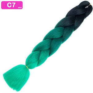 C7 - Jumbo Braiding Hair 24 Inch Ombre Black/Green/Green - Afrihair