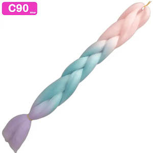 C90 - Jumbo Braiding Hair 24 Inch Ombre Soft Pink/Soft Blue/Soft Purple - Afrihair