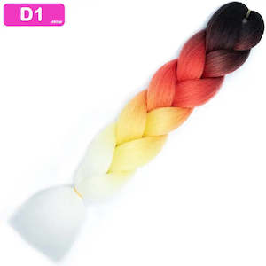 D1 - Jumbo Braiding Hair 24 Inch Ombre Black/Red/Yellow/White - Afrihair
