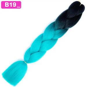 Synthetic Hair Braids 24 Inch Braiding Hair: B19 - Jumbo Braiding Hair 24 Inch Ombre Black/Green - Afrihair