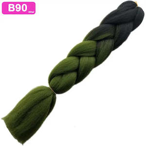 Afrihair Two Tone: B90 - Jumbo Braiding Hair 24 Inch Ombre Black/Green - Afrihair