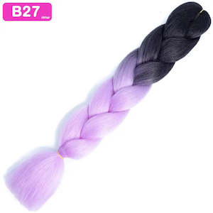 Afrihair Two Tone: B27 - Jumbo Braiding Hair 24 Inch Ombre Black/Light Purple - Afrihair