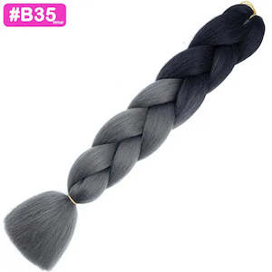 Afrihair Two Tone: B35 - Jumbo Braiding Hair 24 Inch Ombre Black/Dark Grey - Afrihair