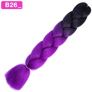 Afrihair Two Tone: B26 - Jumbo Braiding Hair 24 Inch Ombre Black/Purple - Afrihair