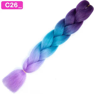 C26 - Jumbo Braiding Hair 24 Inch Ombre Maroon/Blue/Pale Purple - Afrihair