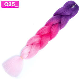 C25 - Jumbo Braiding Hair 24 Inch Ombre Purple/Pink/Pink - Afrihair