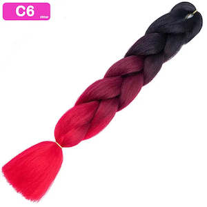 C6 - Jumbo Braiding Hair 24 Inch Ombre Black/Red/Red - Afrihair