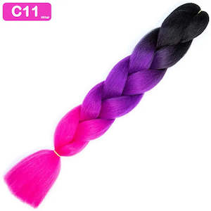 Afrihair Three Tone: C11 - Jumbo Braiding Hair 24 Inch Ombre Black/Purple/Pink - Afrihair