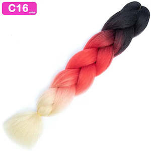 C16 - Jumbo Braiding Hair 24 Inch Ombre Black/Red/Blonde - Afrihair