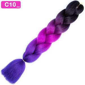 C10 - Jumbo Braiding Hair 24 Inch Ombre Black/Purple/Blue - Afrihair