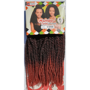Synthetic Hair Crochet: Mambo Twist Crochet Braids Short Colour No 1/350 - Black / Burnt Red