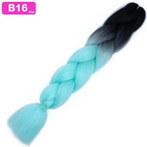 Afrihair Two Tone: B16 - Jumbo Braiding Hair 24 Inch Ombre Black/Soft Mint - Afrihair
