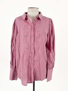 Top: Decjuba | Pink Casual/Workwear Top | Size 10