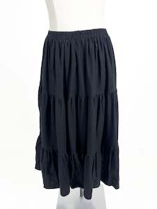 Midi Skirts: Atmos & Here | Black Casual Skirt | Size 10