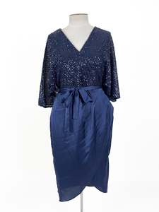 Sequin: Pagani - Navy Midi Dress (Size 14)