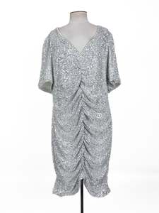 City Chic - Silver Midi Dress (Size 24)