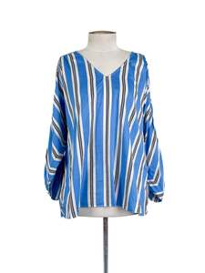 Country Road - Blue & White Blouse (Size 10)