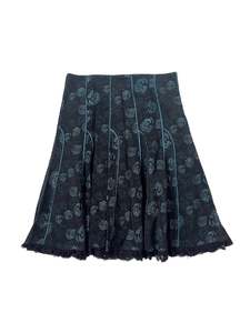 Merric - Black & Blue Midi Skirt (Size 16)
