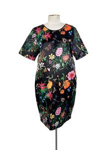 Curate by Trelise Cooper - Black & Multicoloured Midi Dress (Size S)