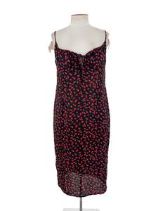 Floral: Princess Polly - Black Midi Dress (Size 18)