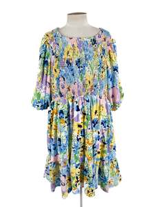 Floral: Friday Flamingo - Multicoloured Mini Dress (Size 18)
