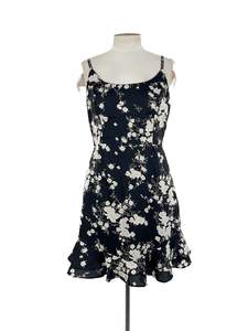 Floral: Dotti - Black Mini Dress (Size 16)
