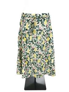 Floral: Princess Highway - Beige & Yellow Linen Skirt (Size 18)