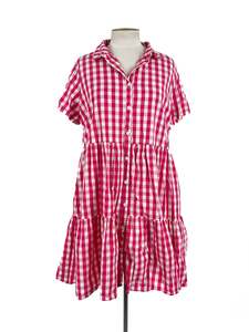 Gingham: Betty Basics - Pink & White Mini Dress (Size 14)