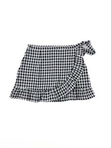 Gingham: Heidi Frank - Grey & White Mini Skirt (Size 10)