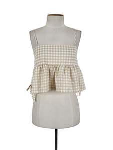Gingham: Petal + Pup - Beige Cami (Size 6)