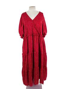 Polka Dots: Friday Flamingo - Red Maxi Dress (Size 20)