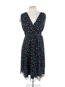 Polka Dots: Unknown Brand - Black Midi Dress (Size 20)