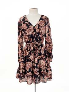Forever New - Black & Orange Mini Dress (Size 10)