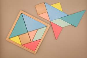 Wooden Puzzles: Beechwood Tangram Puzzle