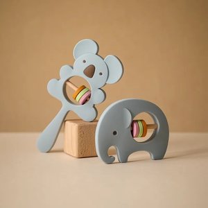 2pc Silicone Teether/Rattle Set